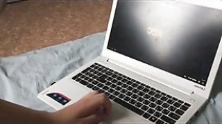 Teen caught brother for jerk off on her porn and give him a birthday blowjob cumshot milf mature